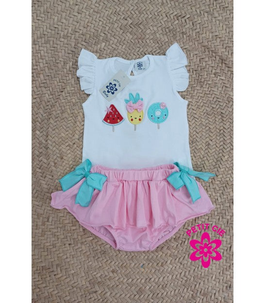 Conjunto sandía y piña de Bebé Niña