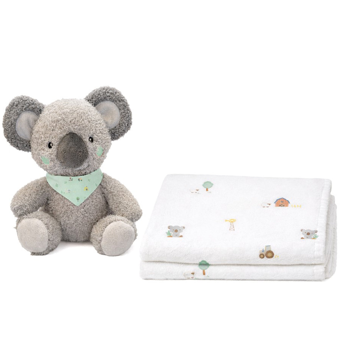 Pack de Manta + Peluche koala - Interbaby verde