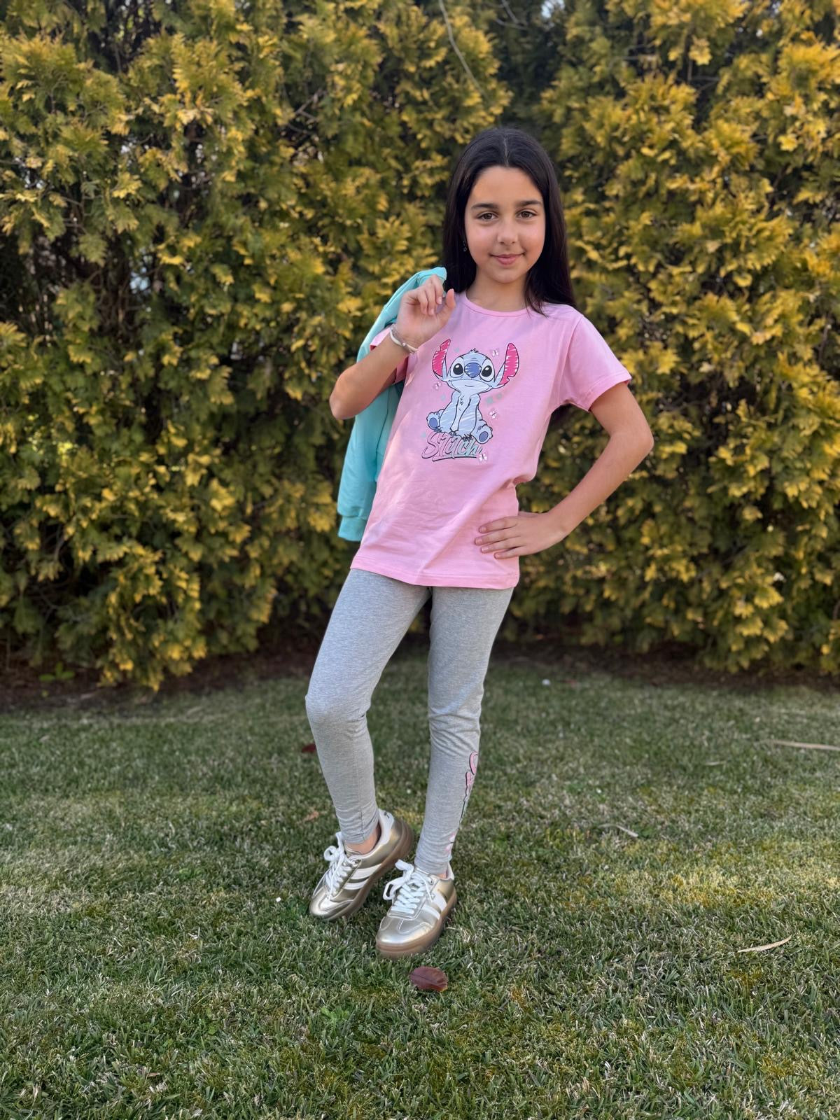 Conjunto de niña con legging de Stitch - primavera