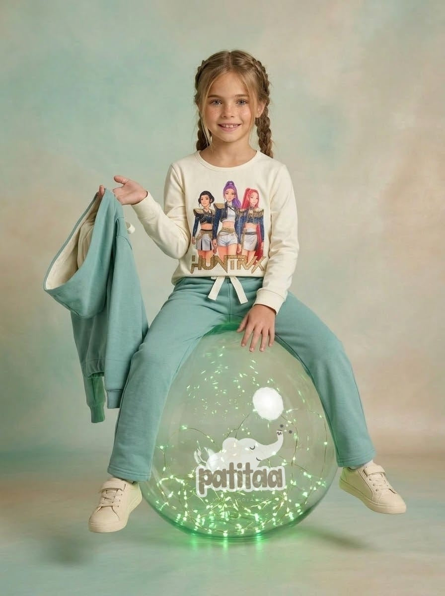 Chandal niña tres piezas verde agua K- Pop - Patitaa - Moda Infantil CHICLE