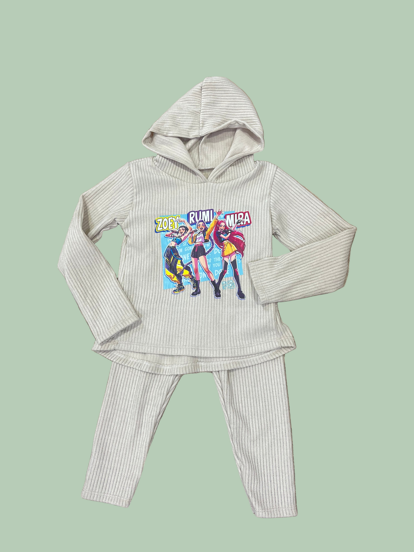 Chandal de niña con leggins K- Pop en beige - Pronta Moda