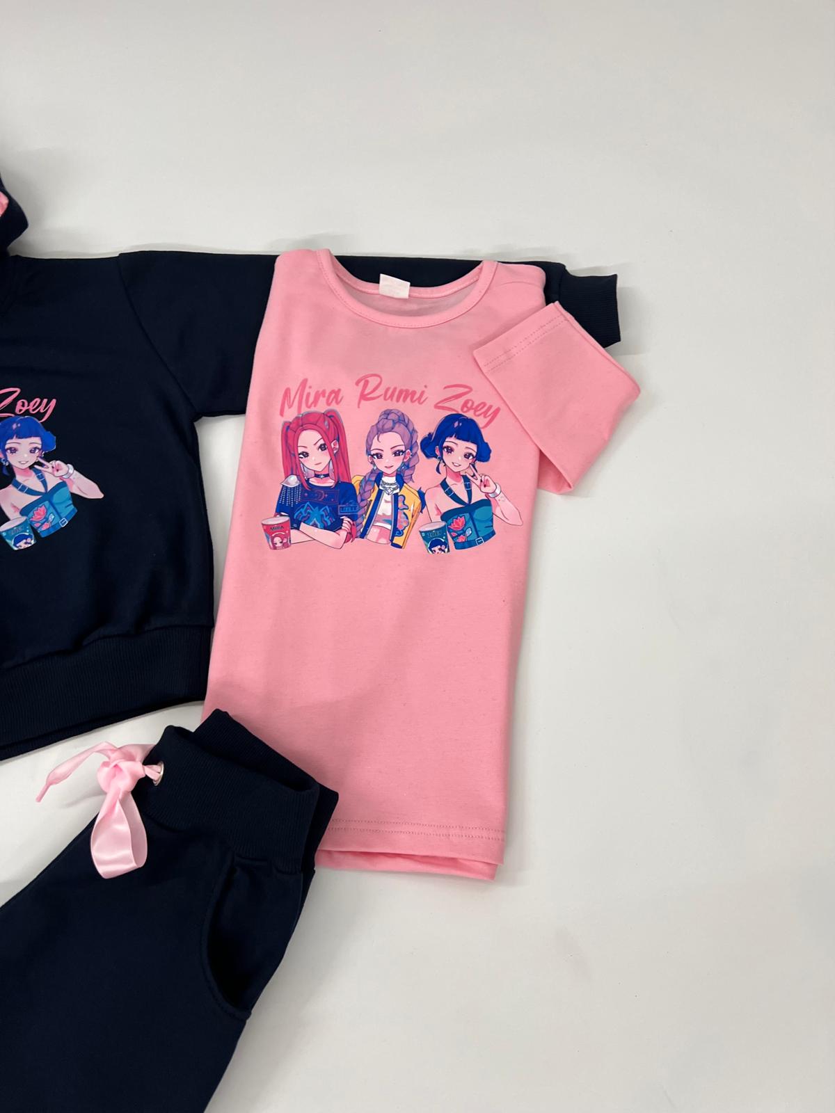 Conjunto tres piezas azul Marino K- Pop - Pronta moda