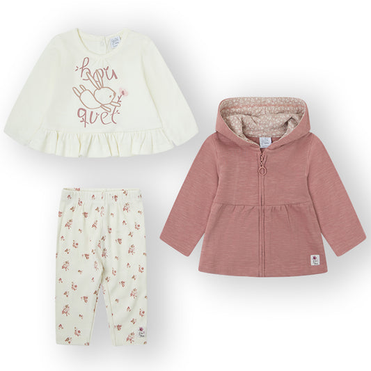 Conjunto 3piezas de niña,  con chaqueta -Yatsi  baby