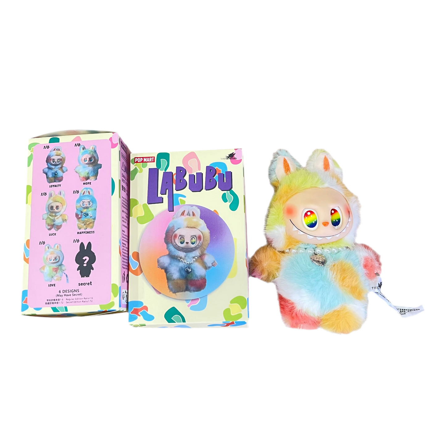 Caja misteriosa de Labubu de colores y algunos con collar