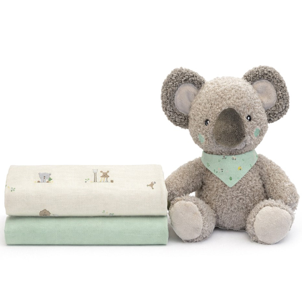 Pack gasas + Peluche koala - Interbaby verde