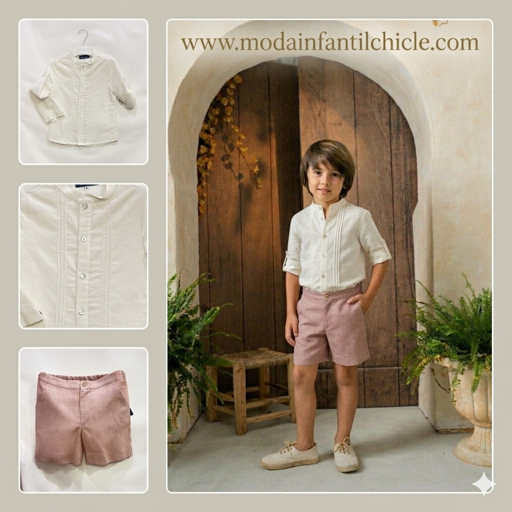 Bermudas en rosa palo niño- Basmartí