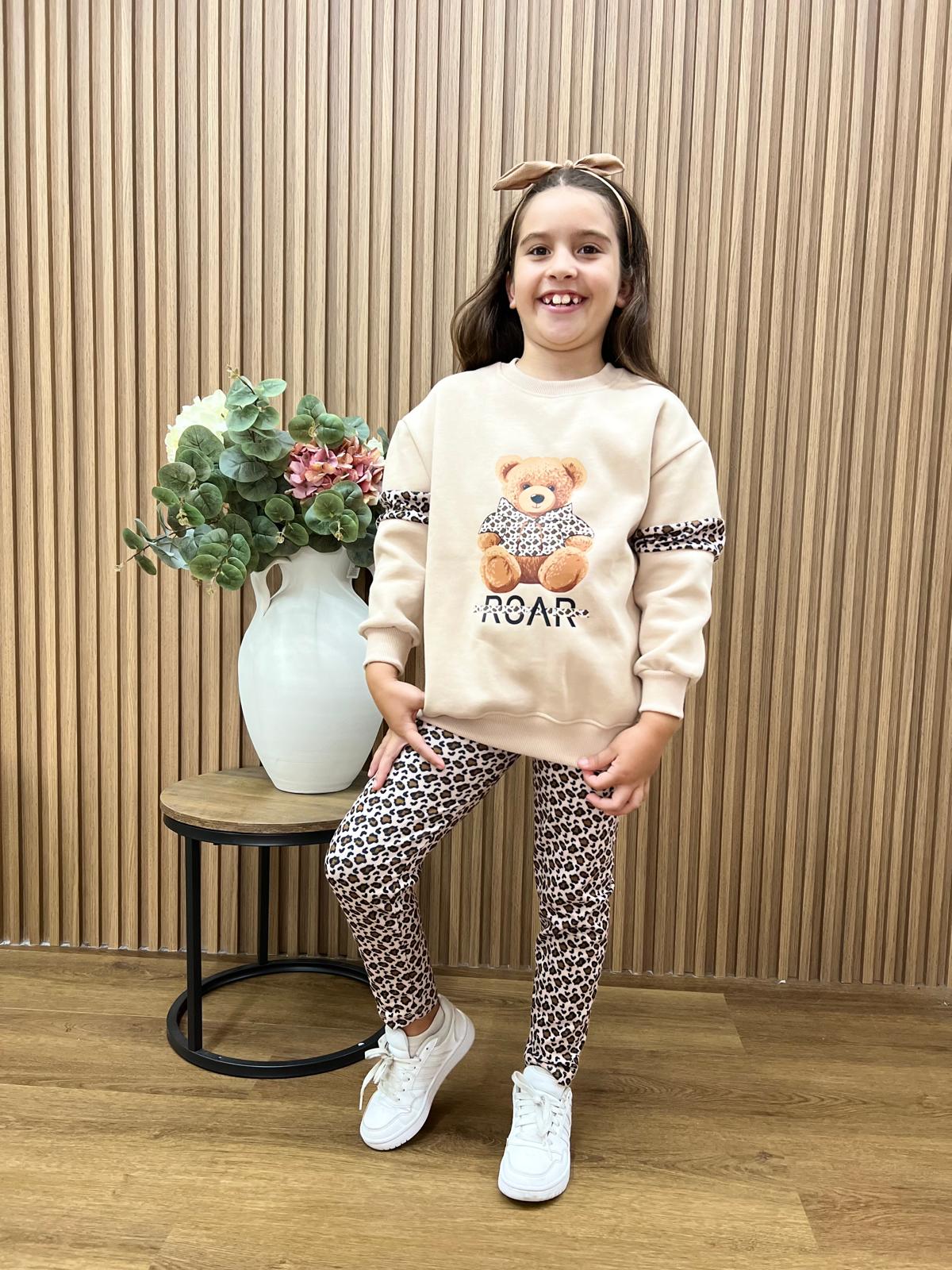 Chándal Niña "Wild Bear" (Leopardo y Beige) - Pronta moda