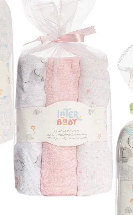 Muselina o gasas 100% algodón colección fantasía - Interbaby(80X80)