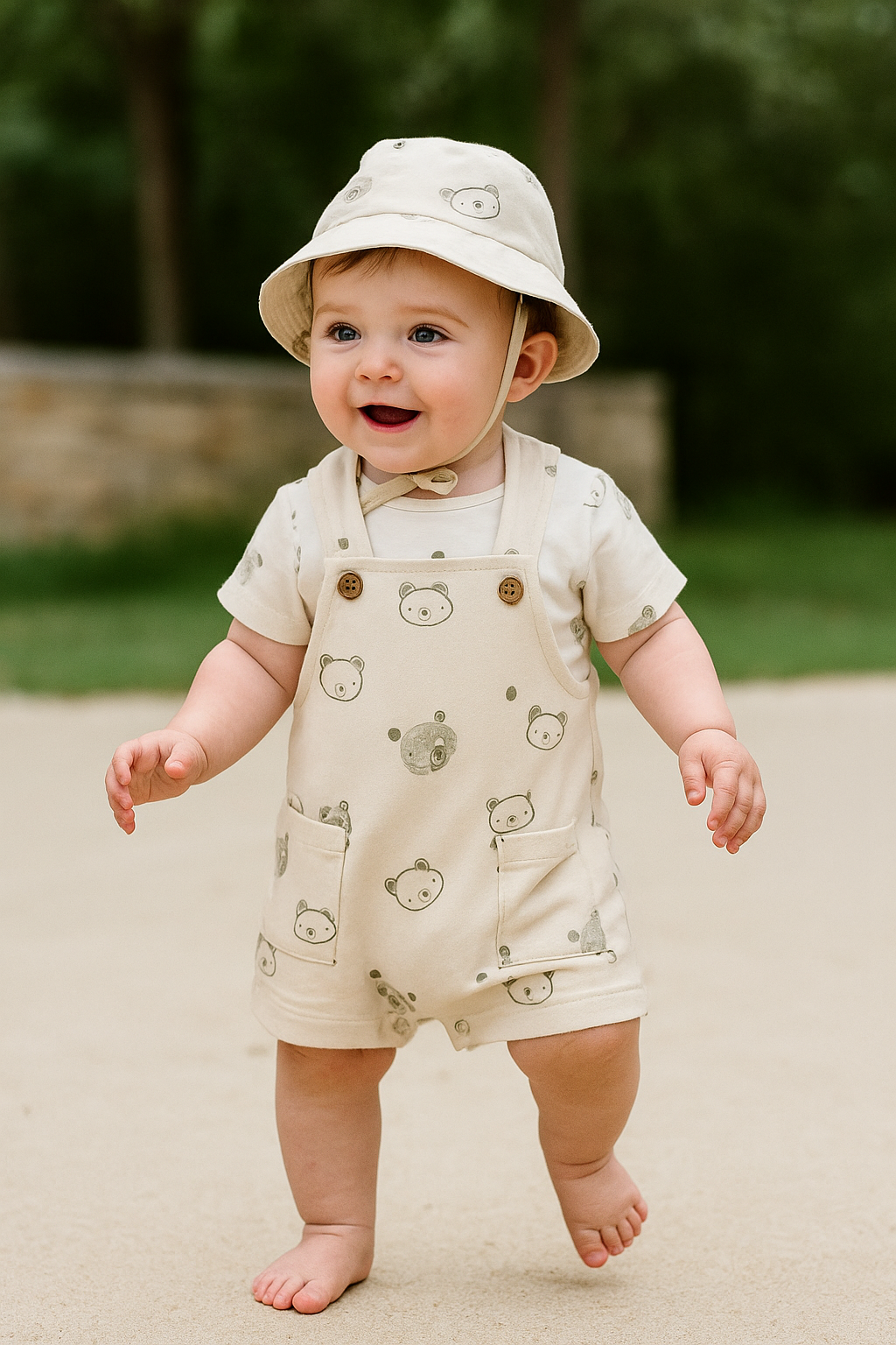 Peto bebé en beige con sombrero - Babybol