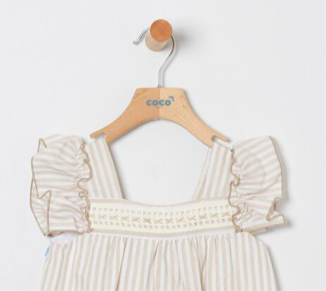 Vestido rayas en tostado - Coco Acqua 2025