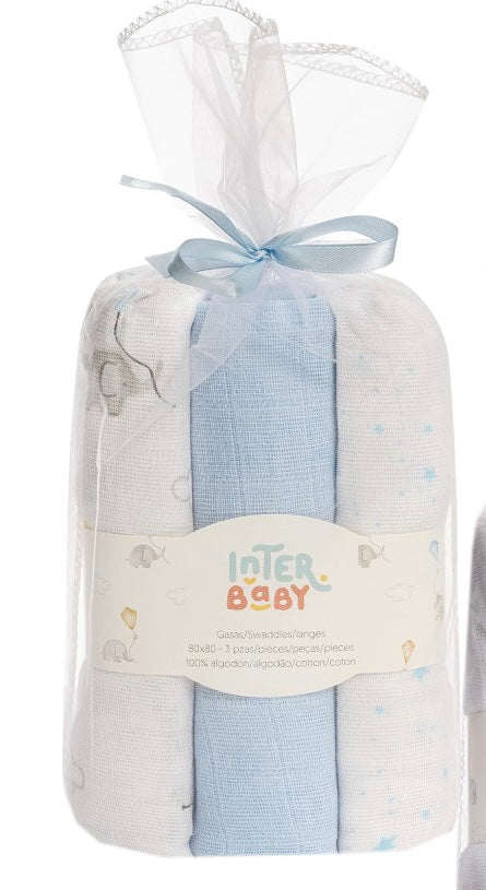 Muselina o gasas 100% algodón colección fantasía - Interbaby(80X80)