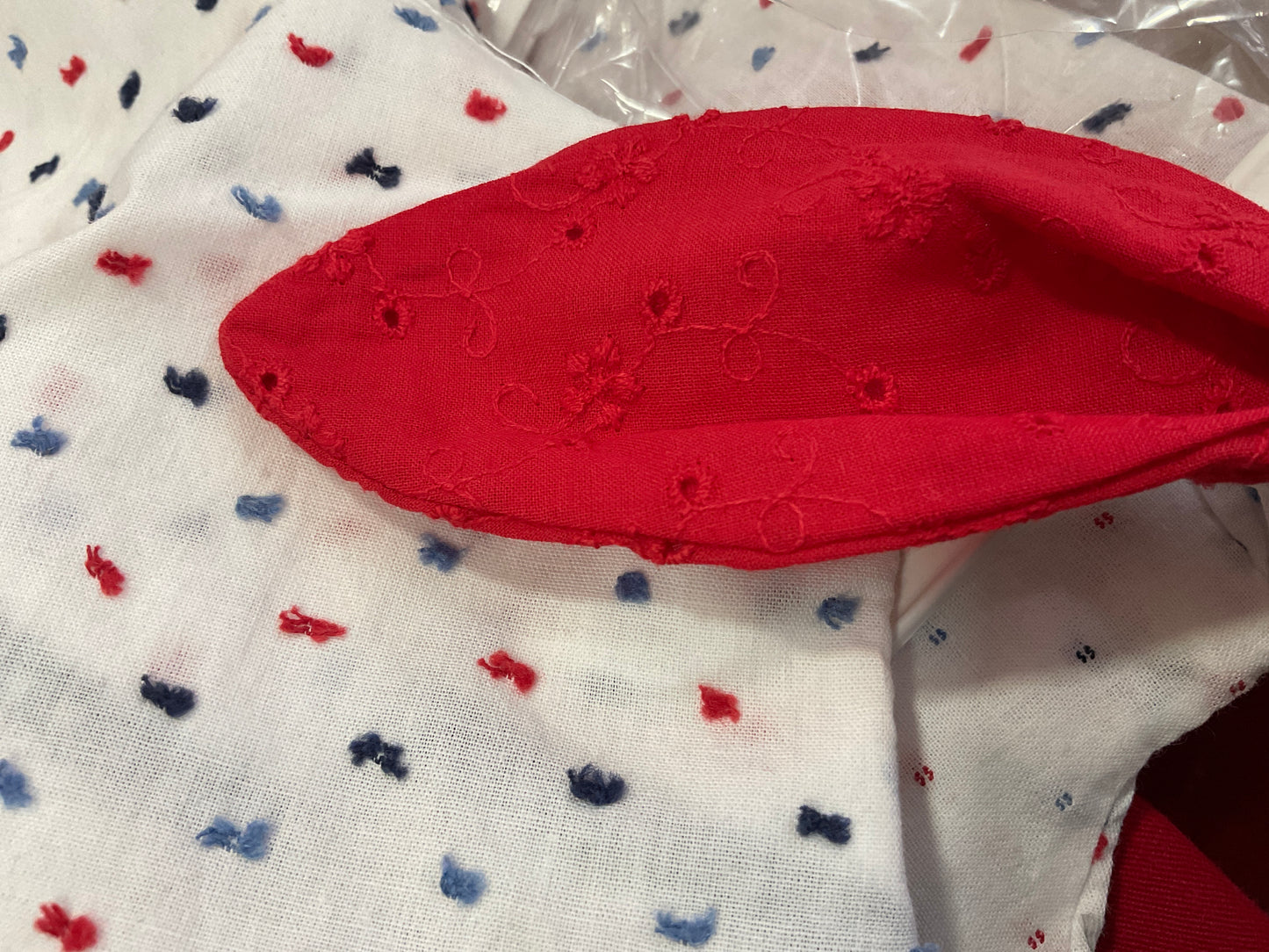 Conjunto niña blusón plumeti y short rojo - Coco Acqua 2025