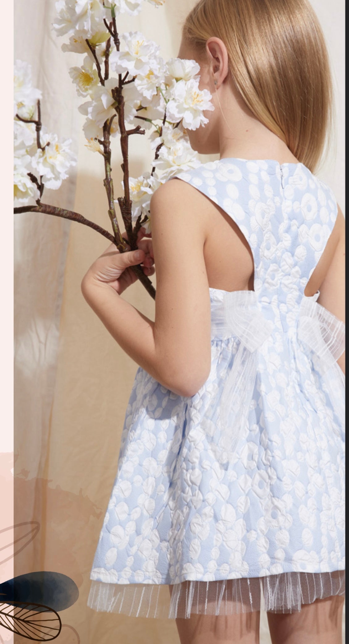 Vestido ceremonia azul de niña - Newness