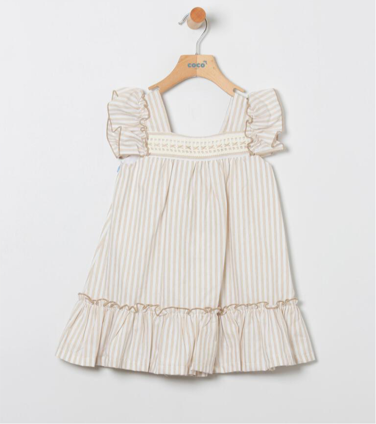 Vestido rayas en tostado - Coco Acqua 2025