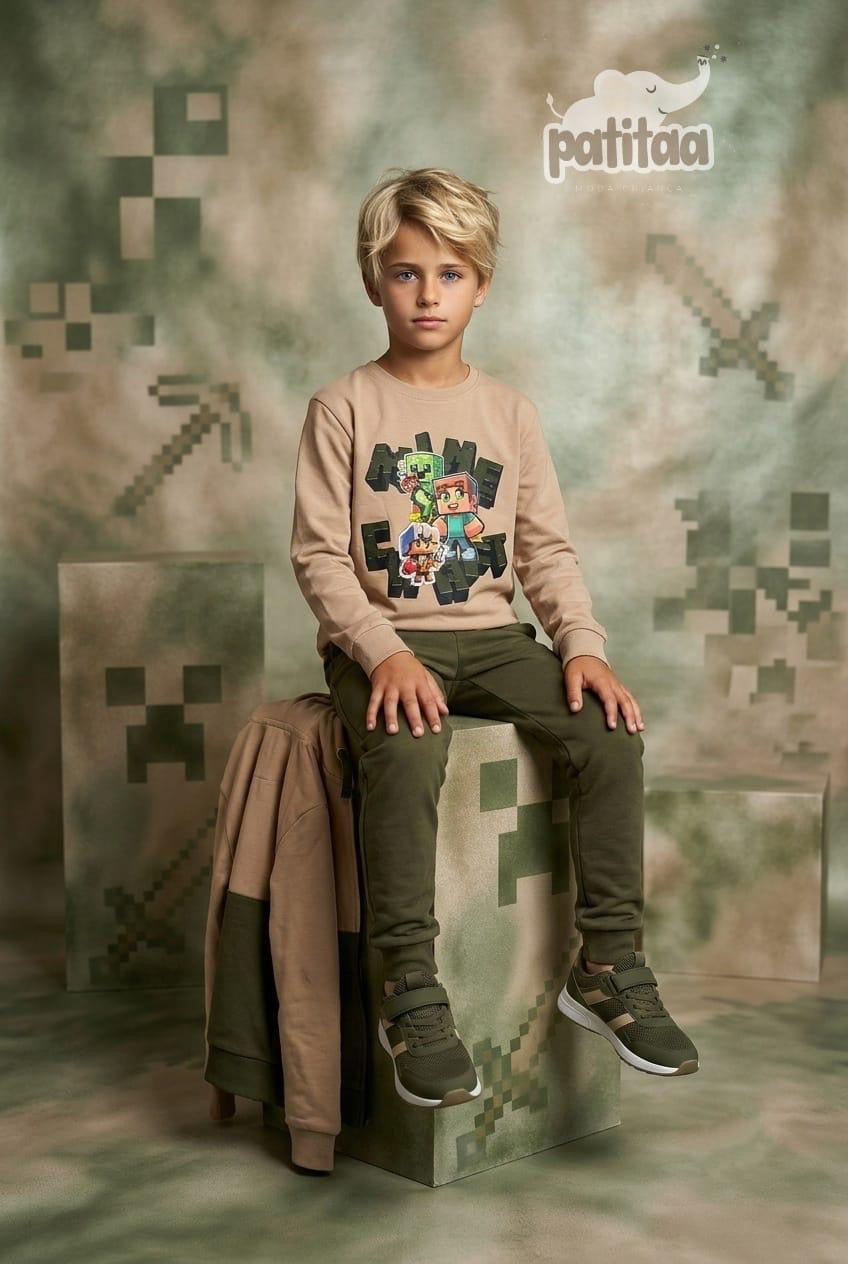 Conjunto niño 3PZ Minecraft