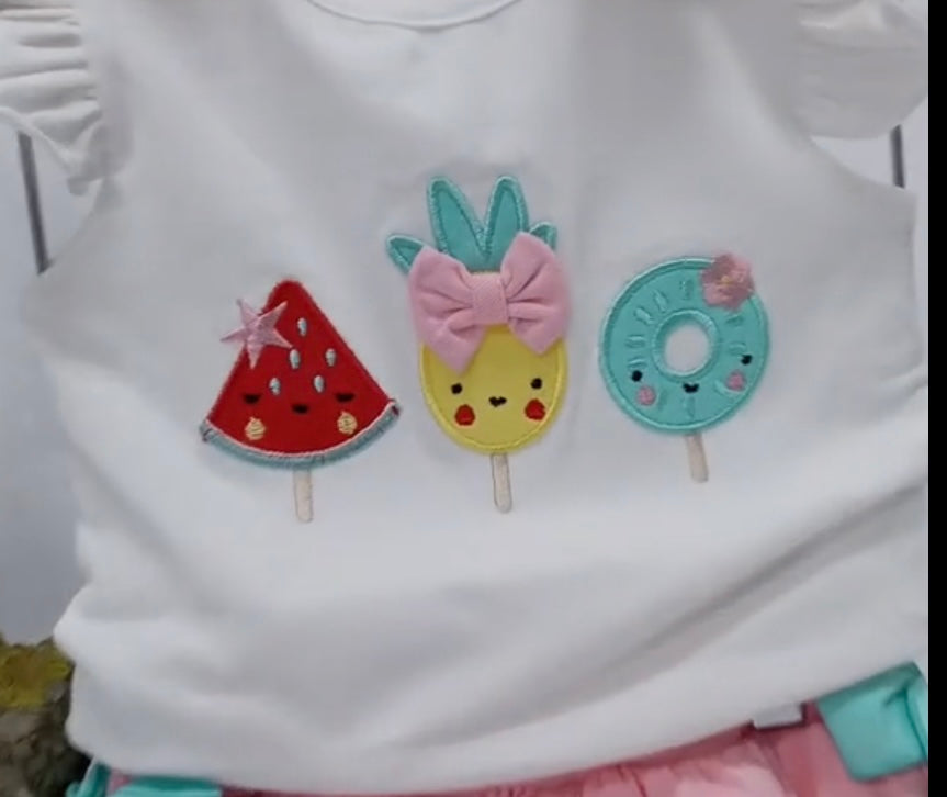 Conjunto sandía y piña de Bebé Niña