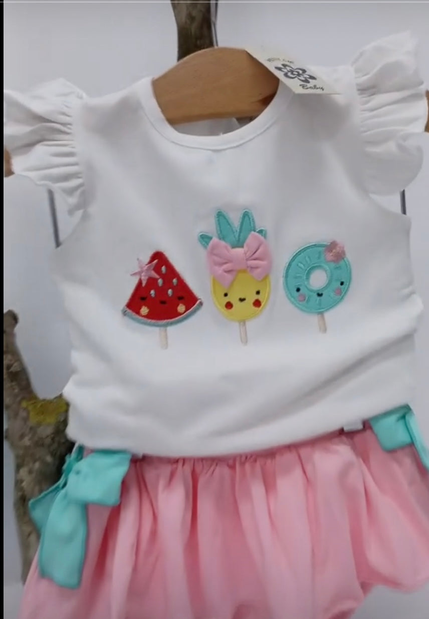 Conjunto sandía y piña de Bebé Niña