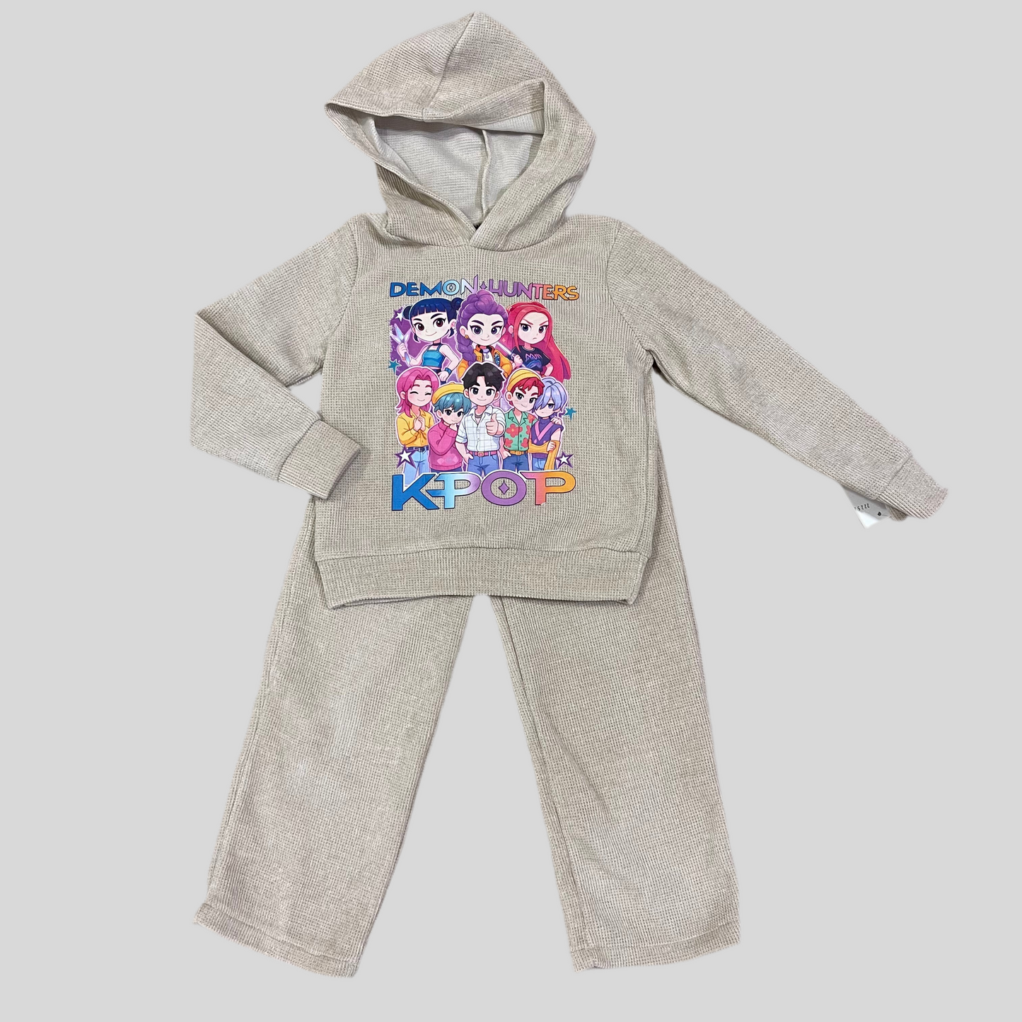 Chandal de niña micropana K- Pop beige - Pronta Moda