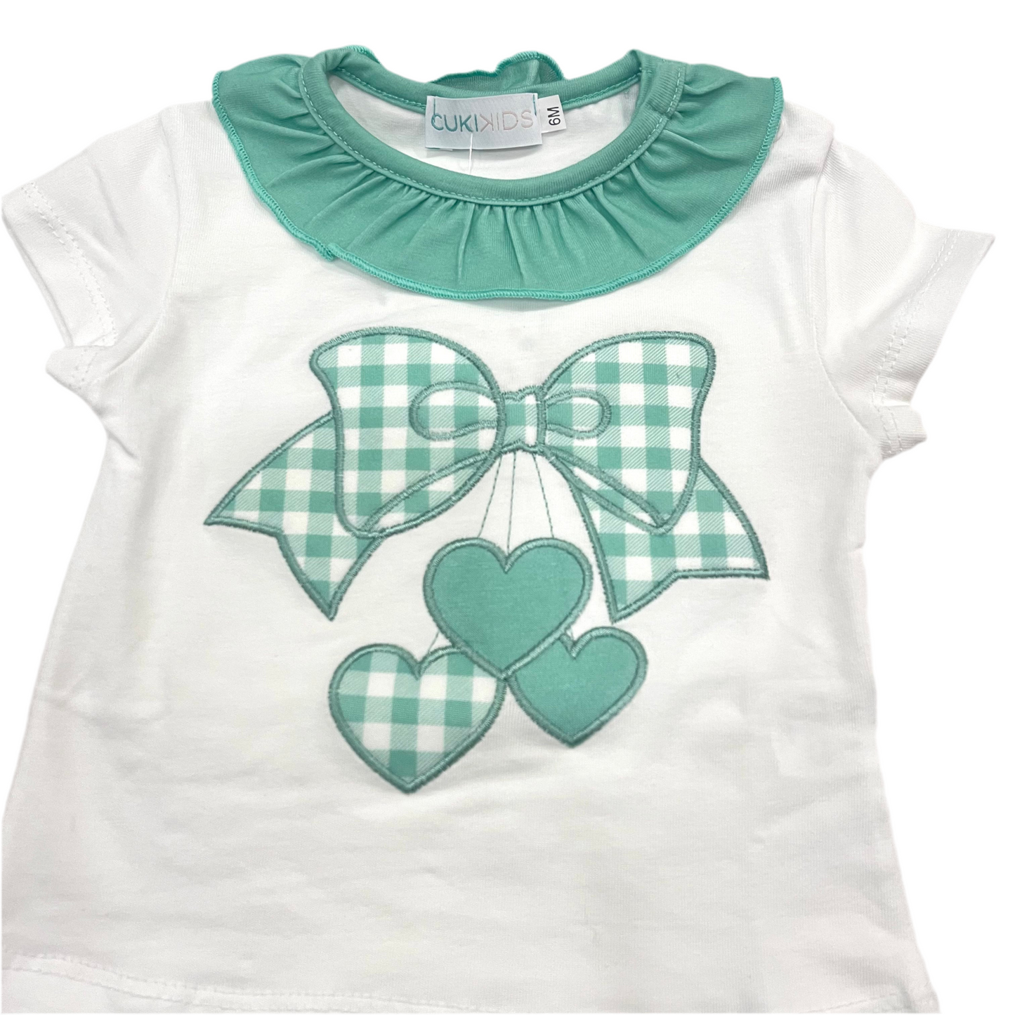 Conjunto bebé niña lazo en verde