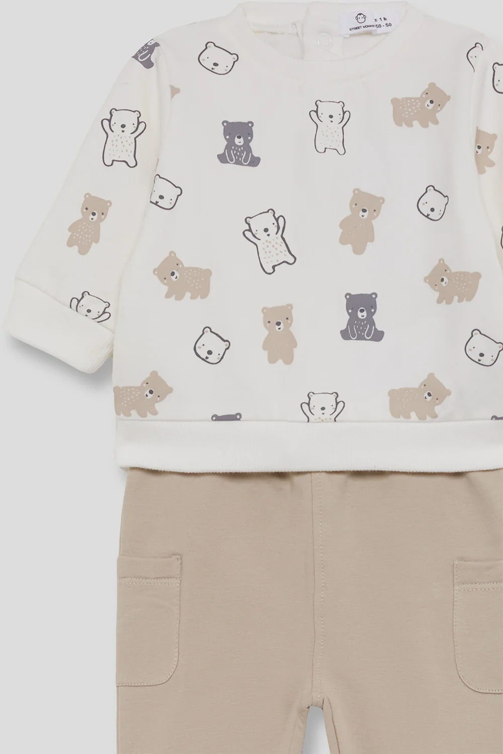Conjunto Bebé Niño Beige con Ositos - Street Monkey
