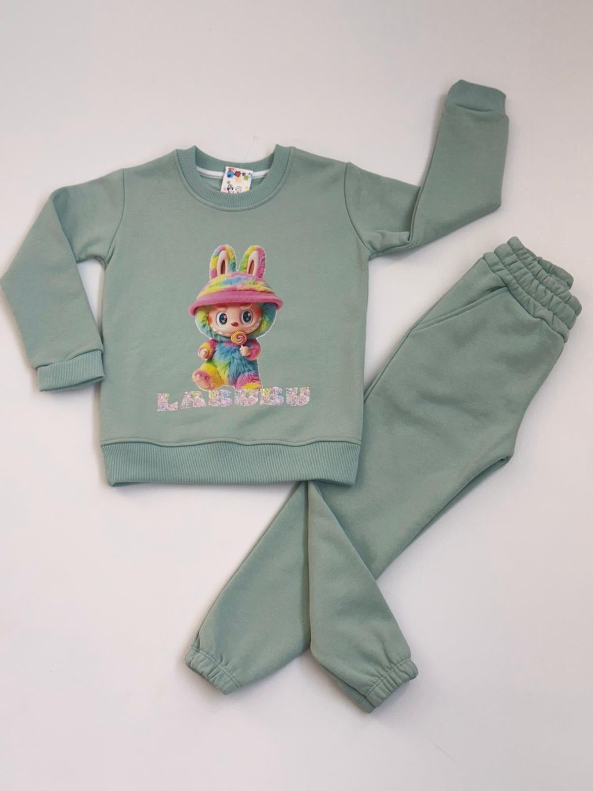 Chandal verde de Labubu arcoíris - Pronta moda
