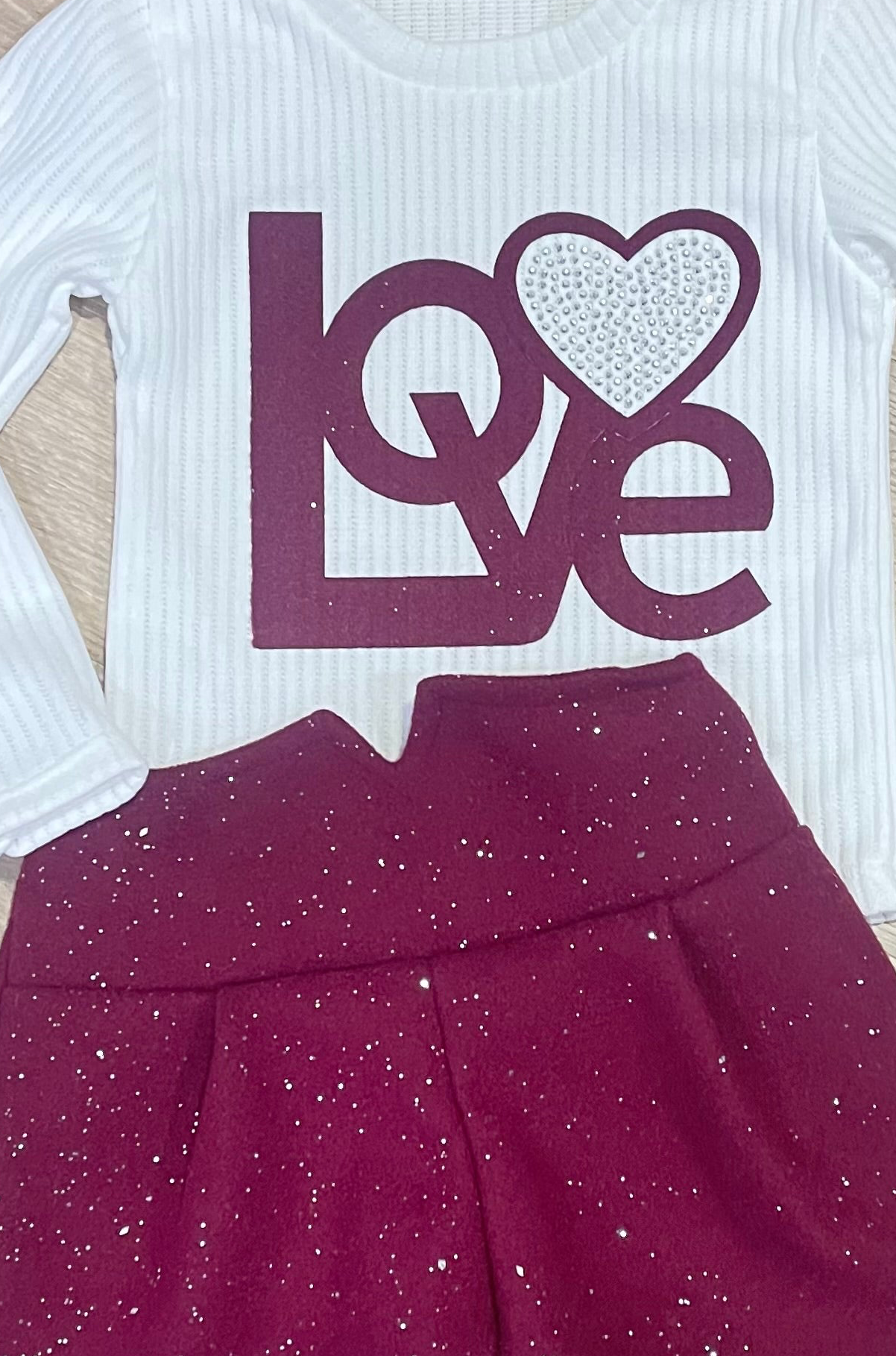 Conjunto de suéter blanco y Short brillos - Pronta Moda