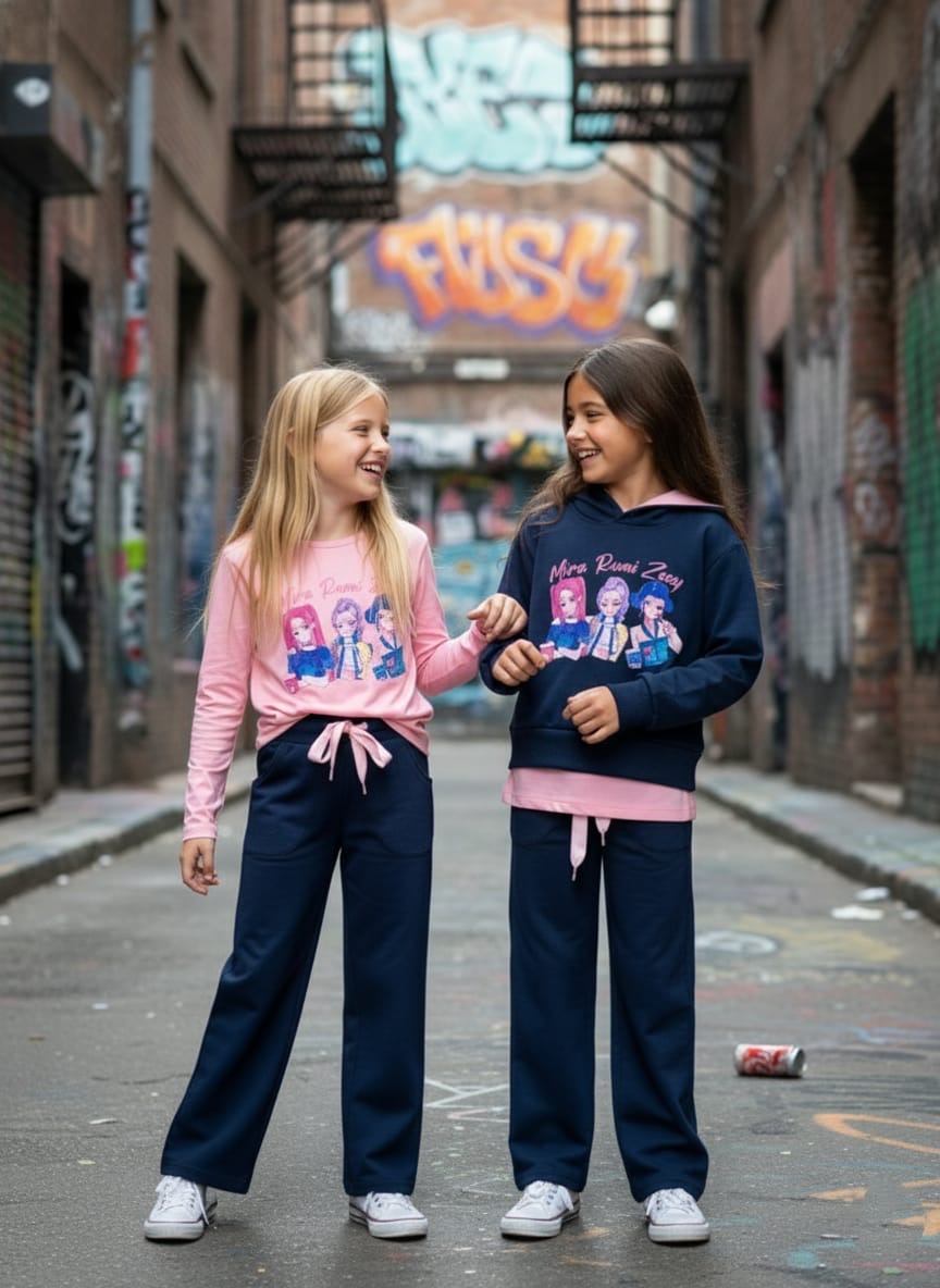 Conjunto tres piezas azul Marino K- Pop - Pronta moda