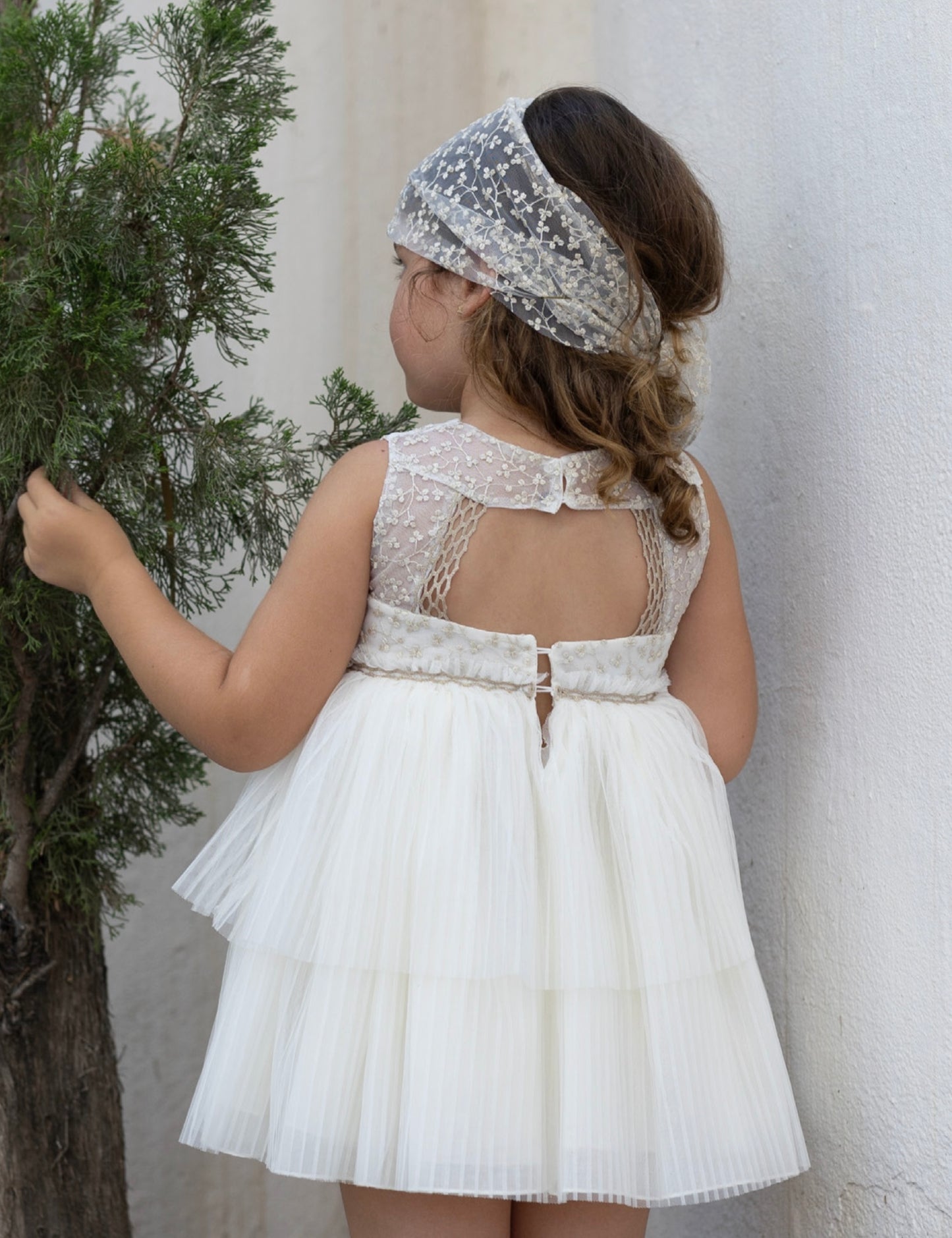 Vestido Ceremonia de niña plisado - Basmarti 2025