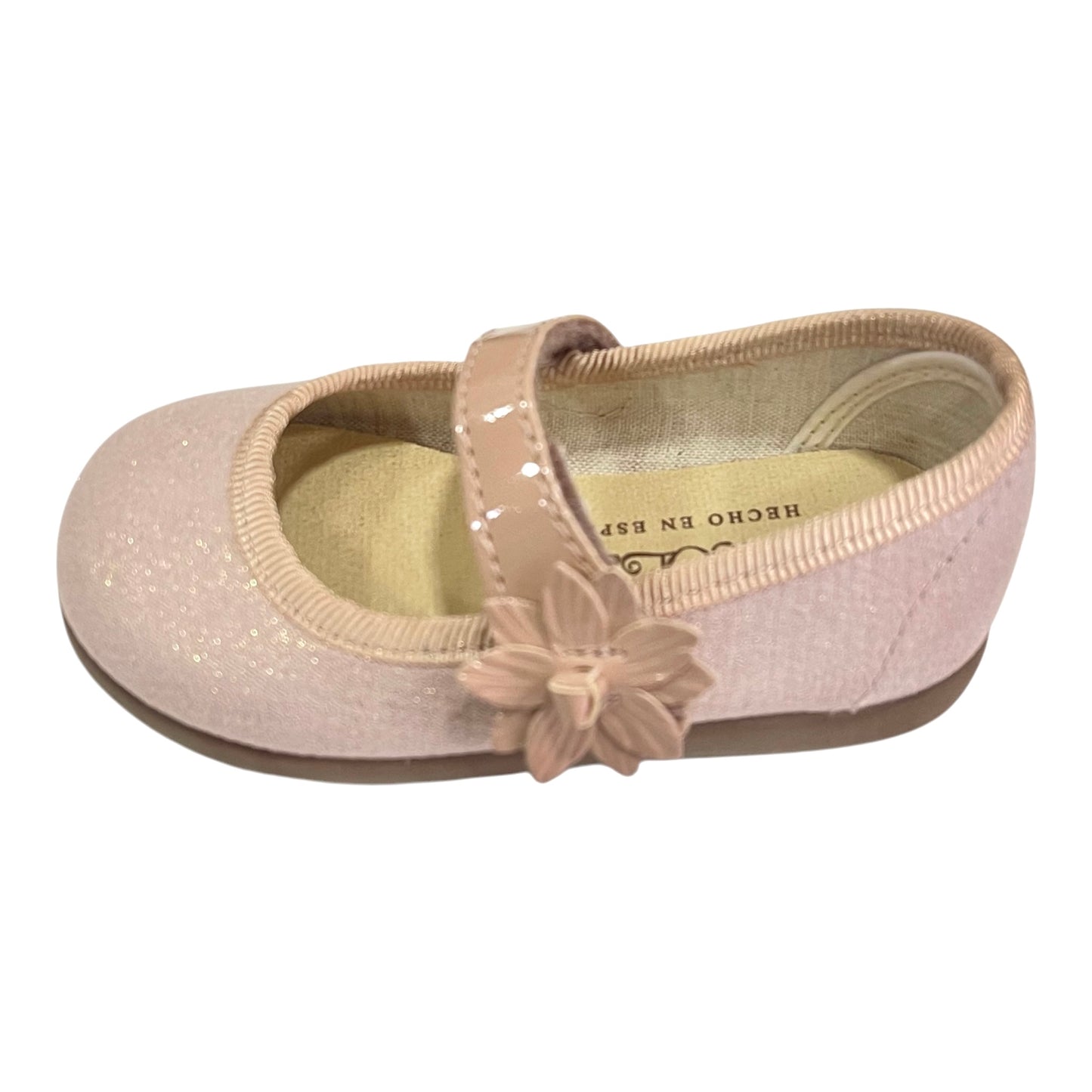 Merceditas turia correa de niña, flor rosa - Tokolate