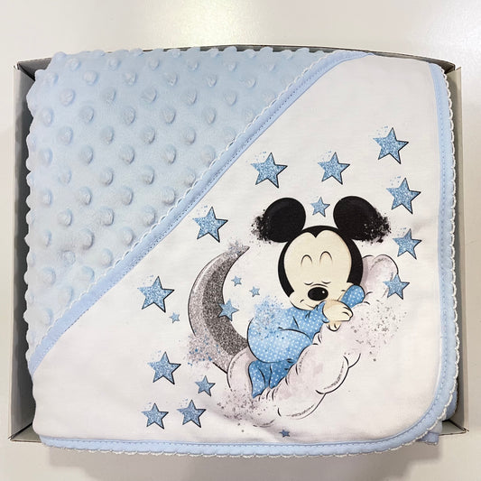 Manta de topitos, azul Mickey Mouse