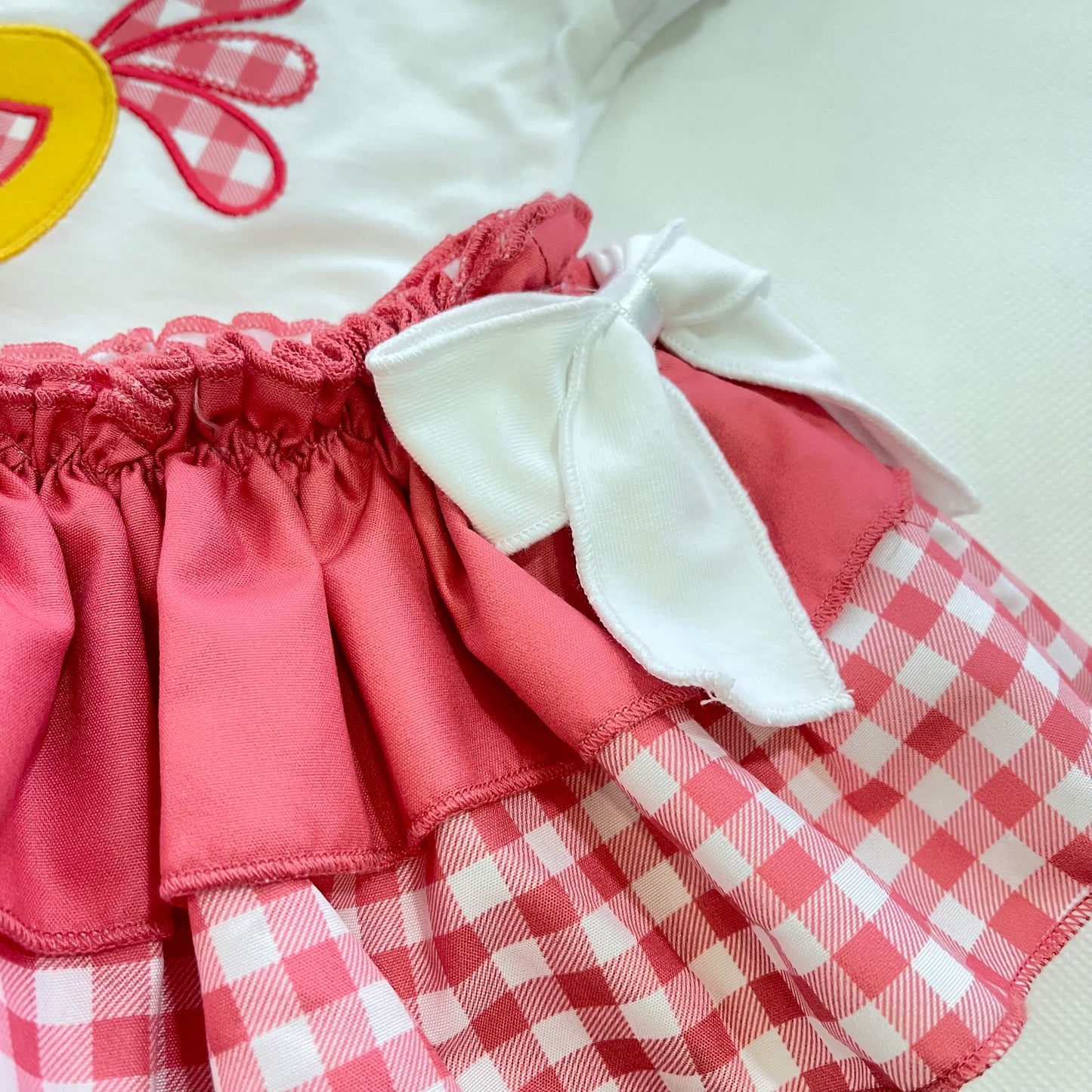 Conjunto bebé niña gallina en coral