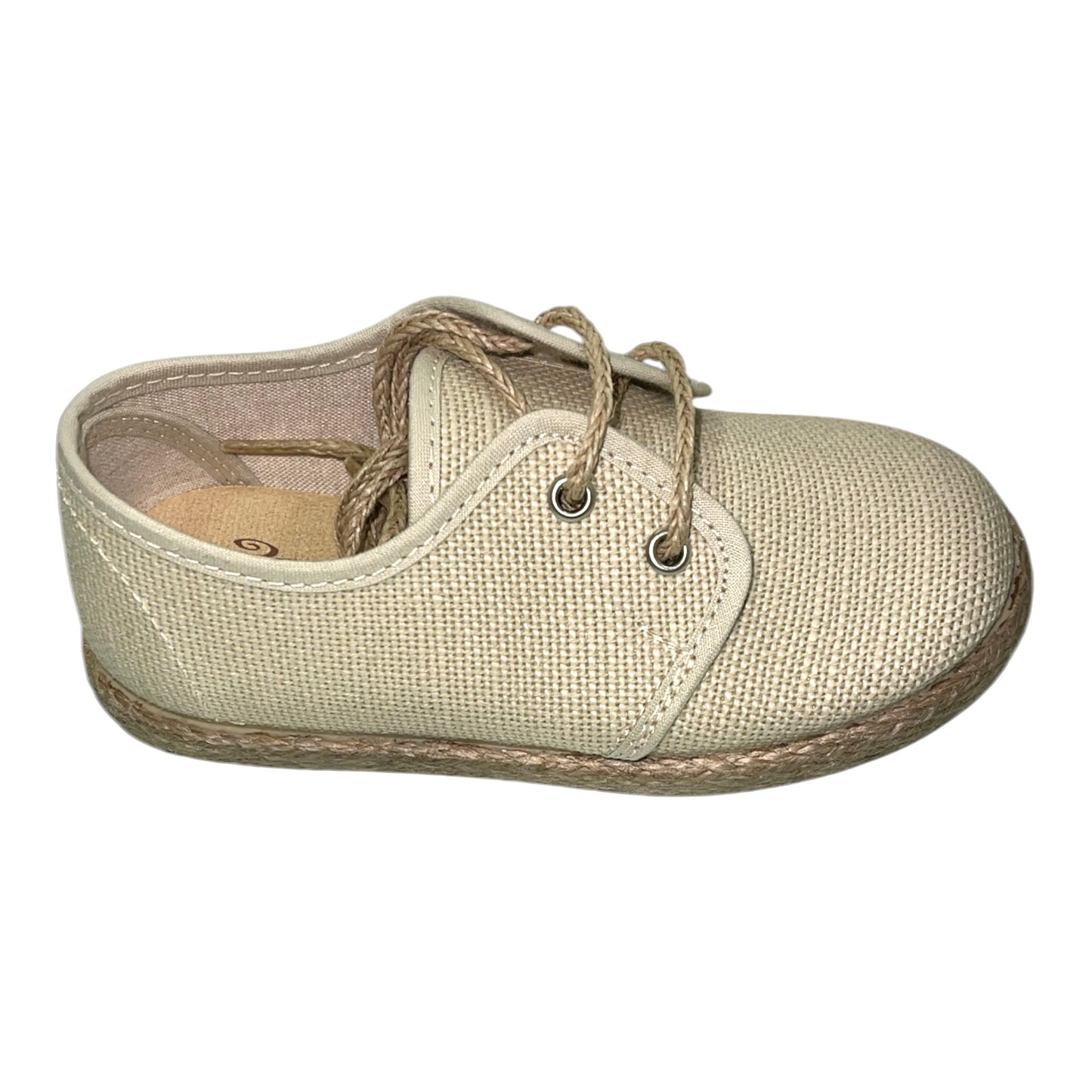 Zapatos niños Bluche cordones lino hielo - Tokolate