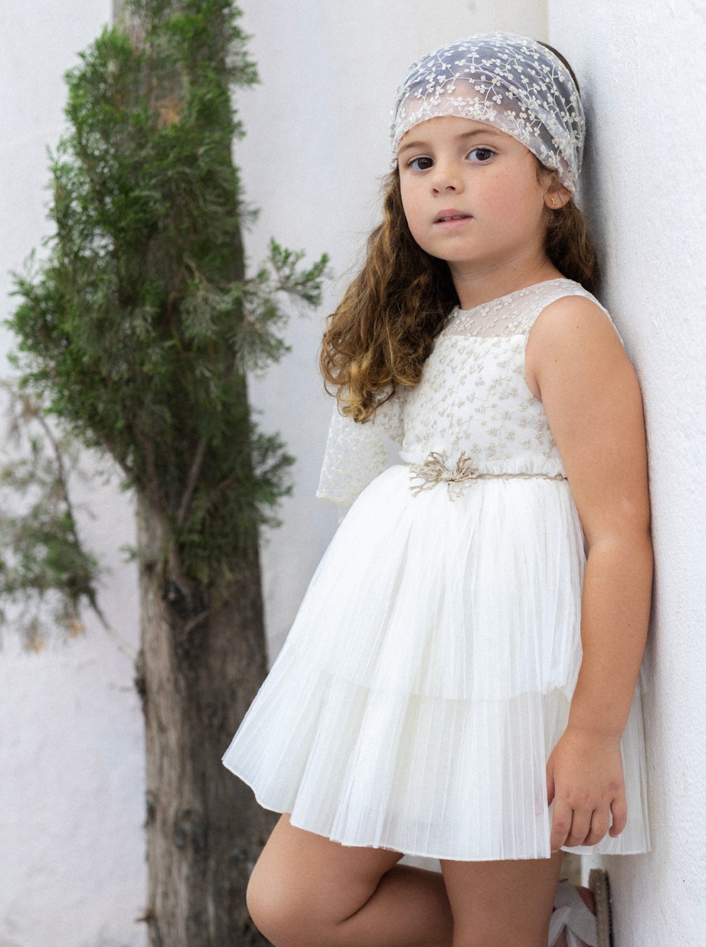 Vestido Ceremonia de niña plisado - Basmarti 2025