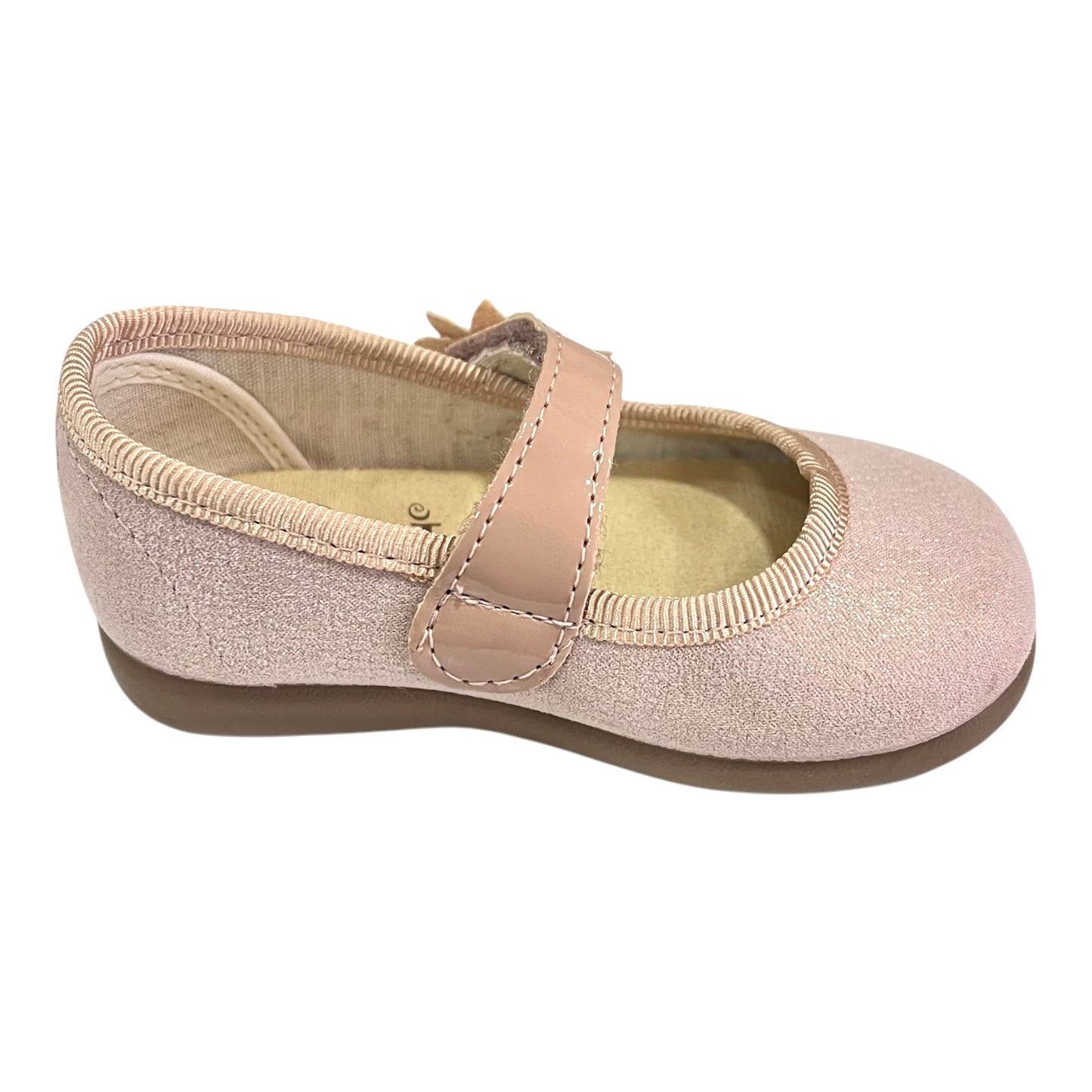 Merceditas turia correa de niña, flor rosa - Tokolate