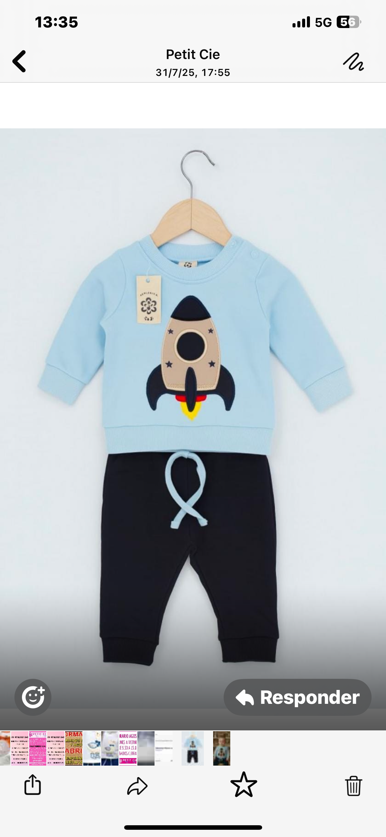Conjunto chandal bebé niño cohete