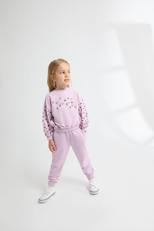 Chandal niña corazones en lila - Newness