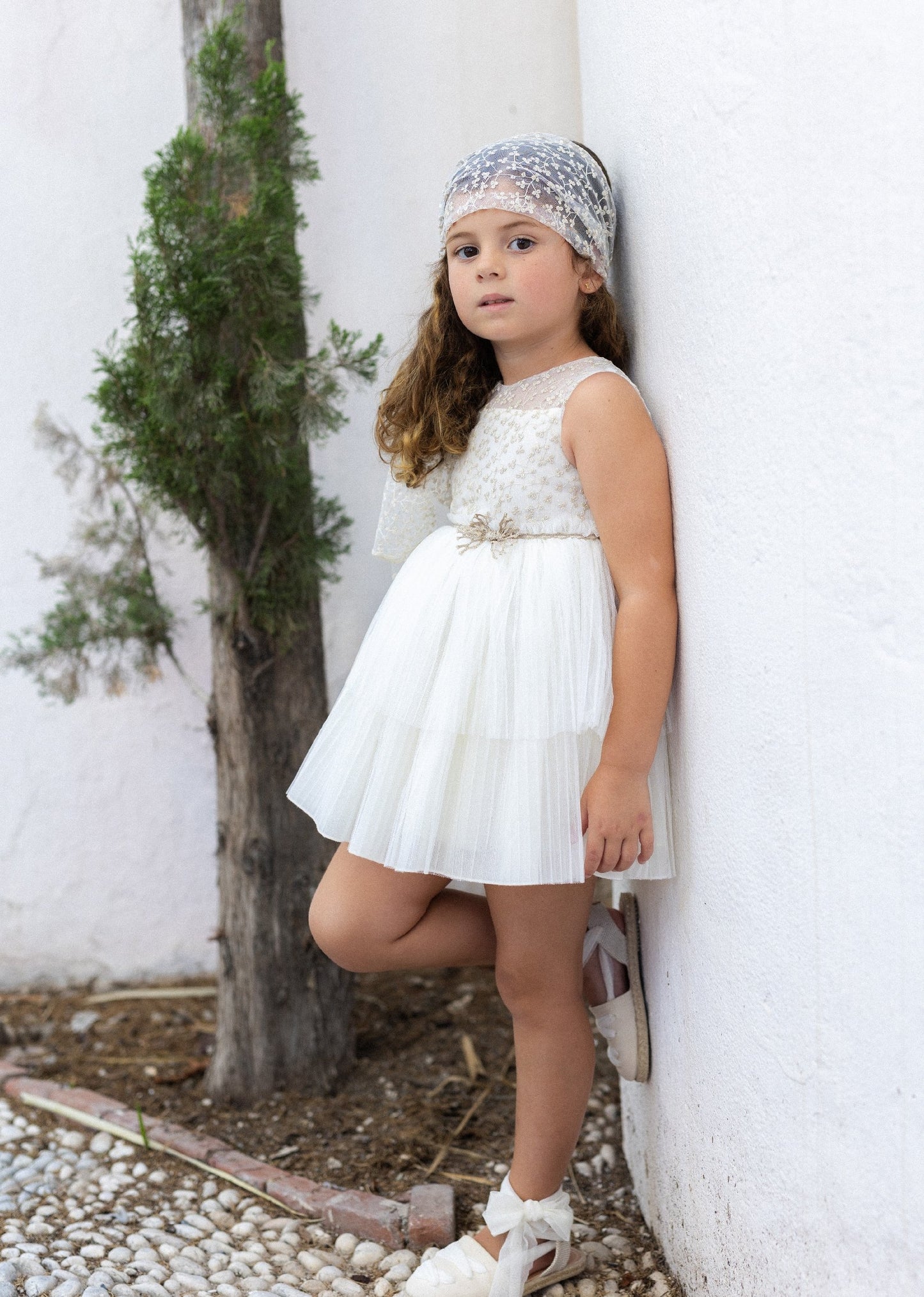Vestido Ceremonia de niña plisado - Basmarti 2025