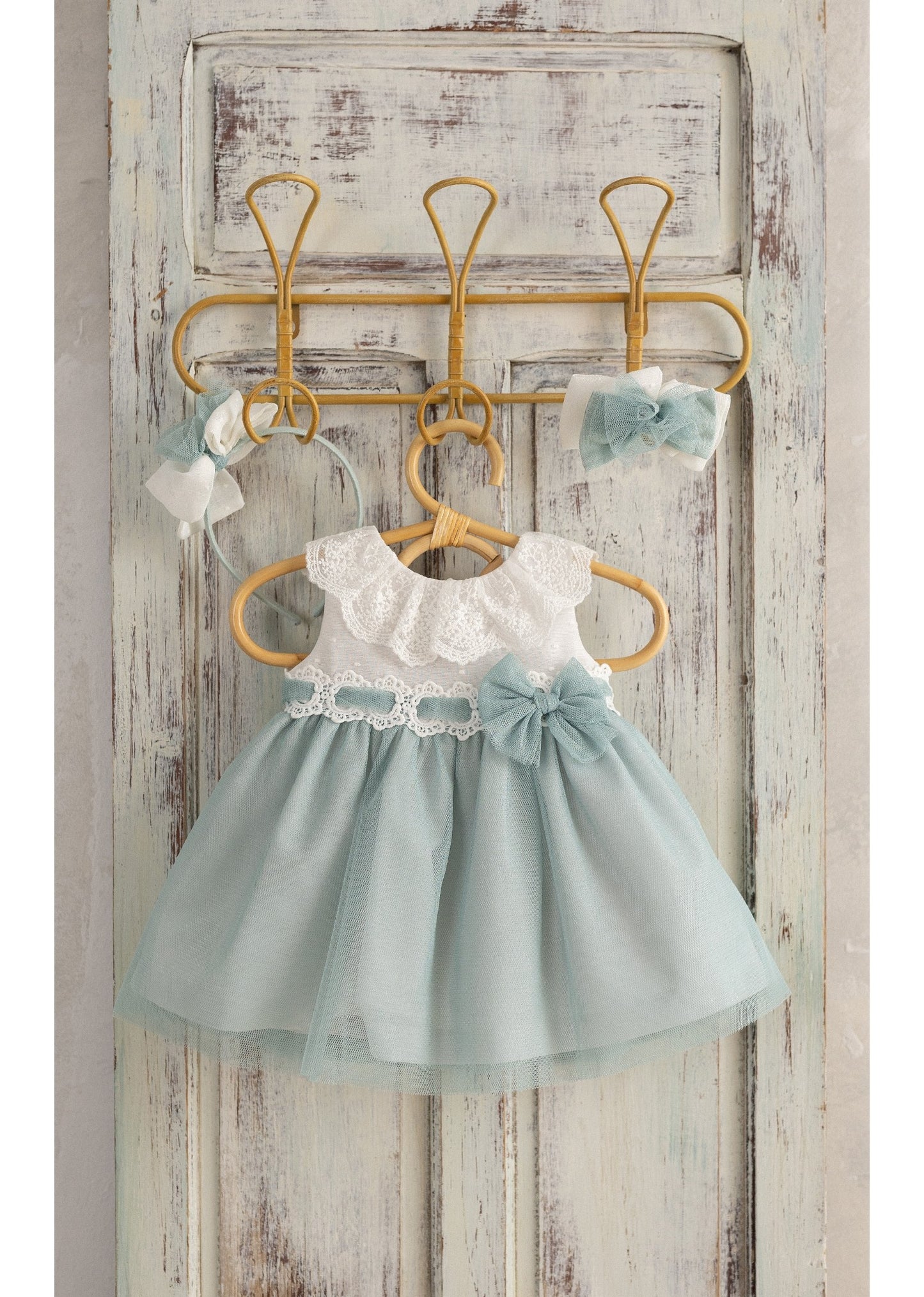 Vestido niña bebé en verde agua - Basmarti 2025