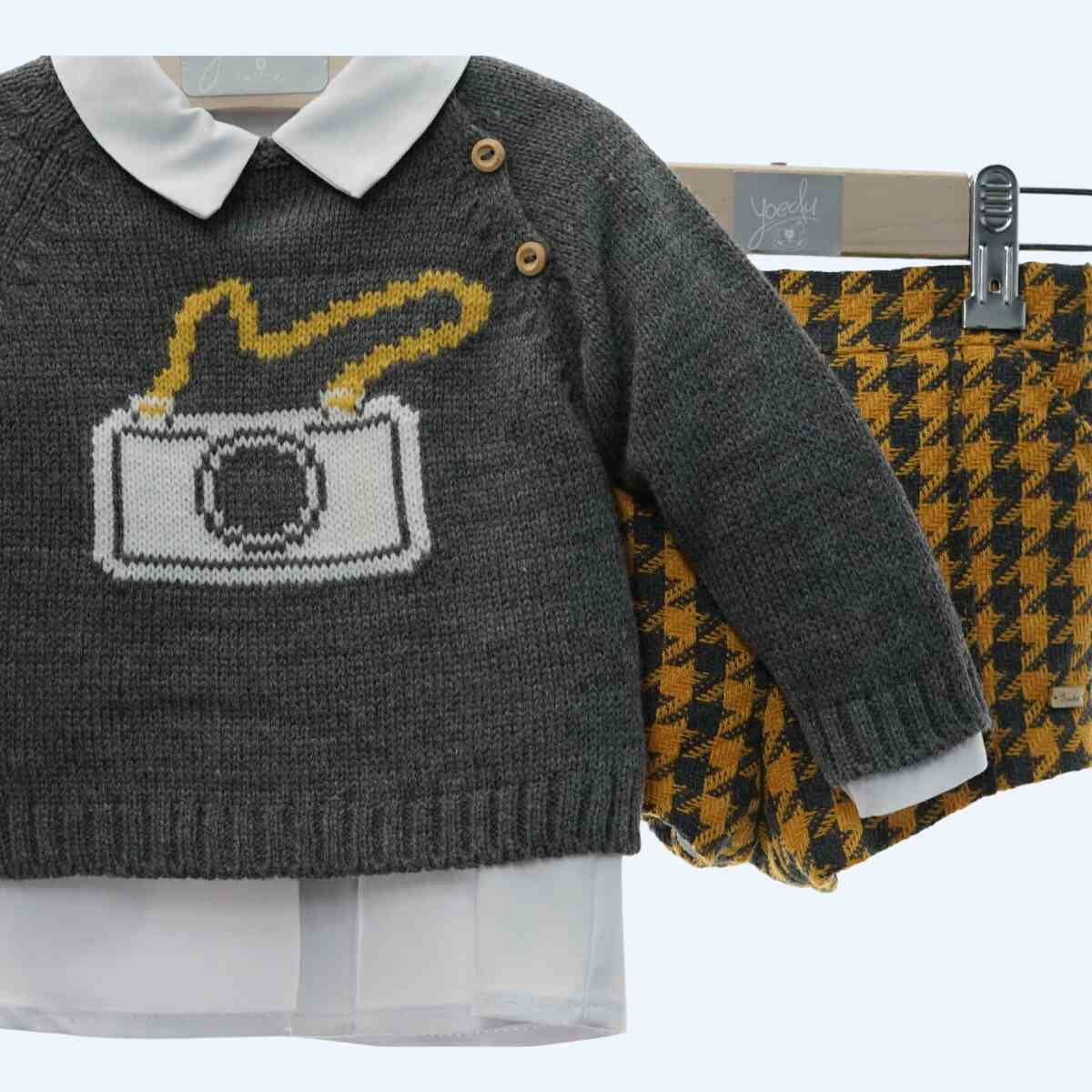 Conjunto Niño Jersey cámara fotos, Camisa Y Pantalón - Yoedu