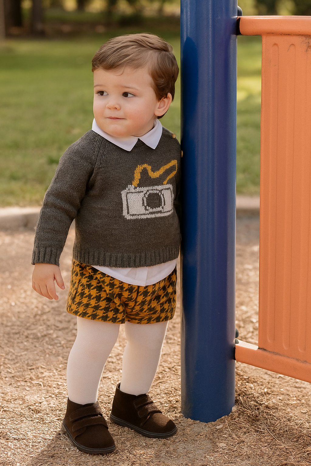 Conjunto Niño Jersey cámara fotos, Camisa Y Pantalón - Yoedu