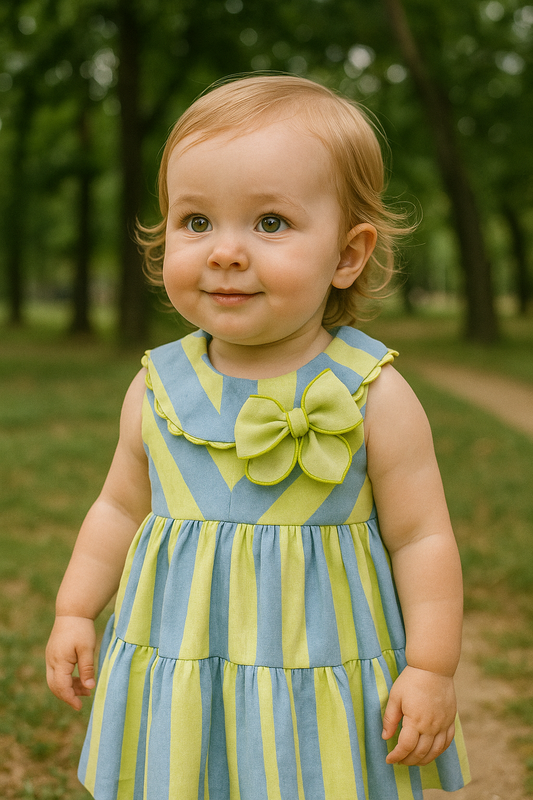 Vestido de rayas de niña - Basmarti verano 2024