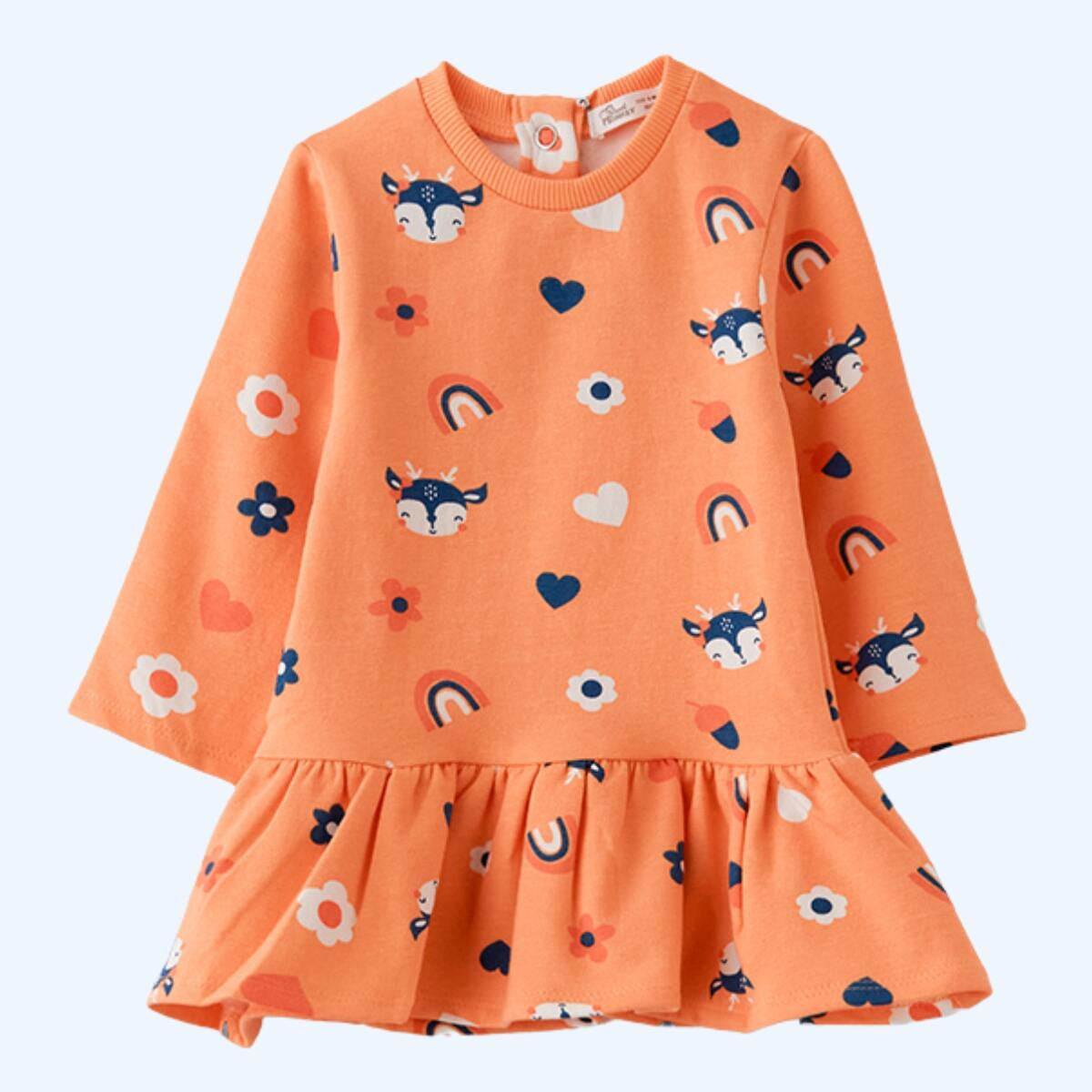 Vestido algodón naranja ciervos - Street Monkey
