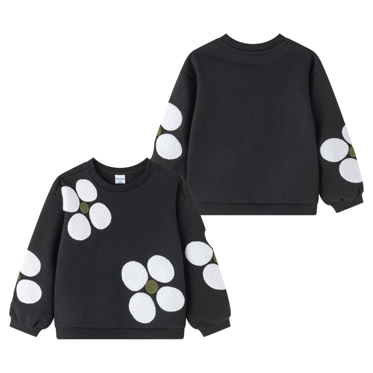Sudadera niña con flores blancas y bordado chenile
- Newness