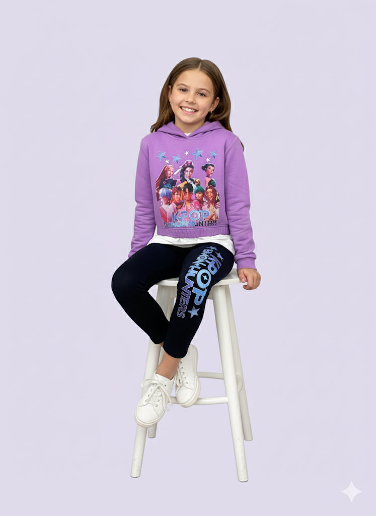 Chandal de niña 3PZ morado K- Pop - Pronta Moda