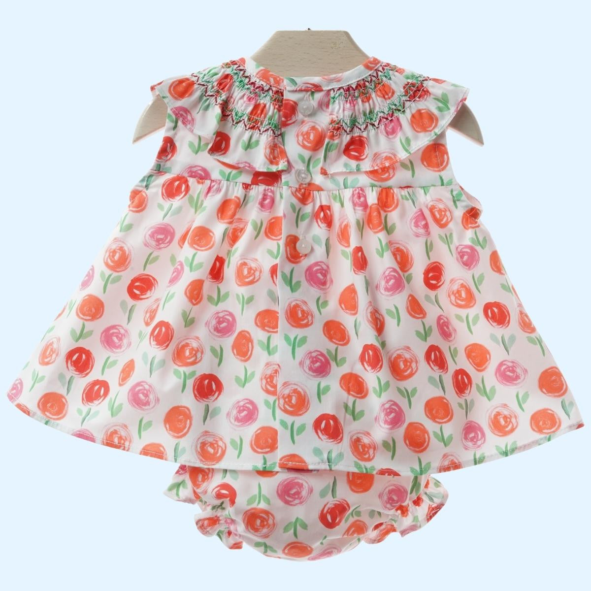 Vestido estampado con nido de abeja - Del Sur