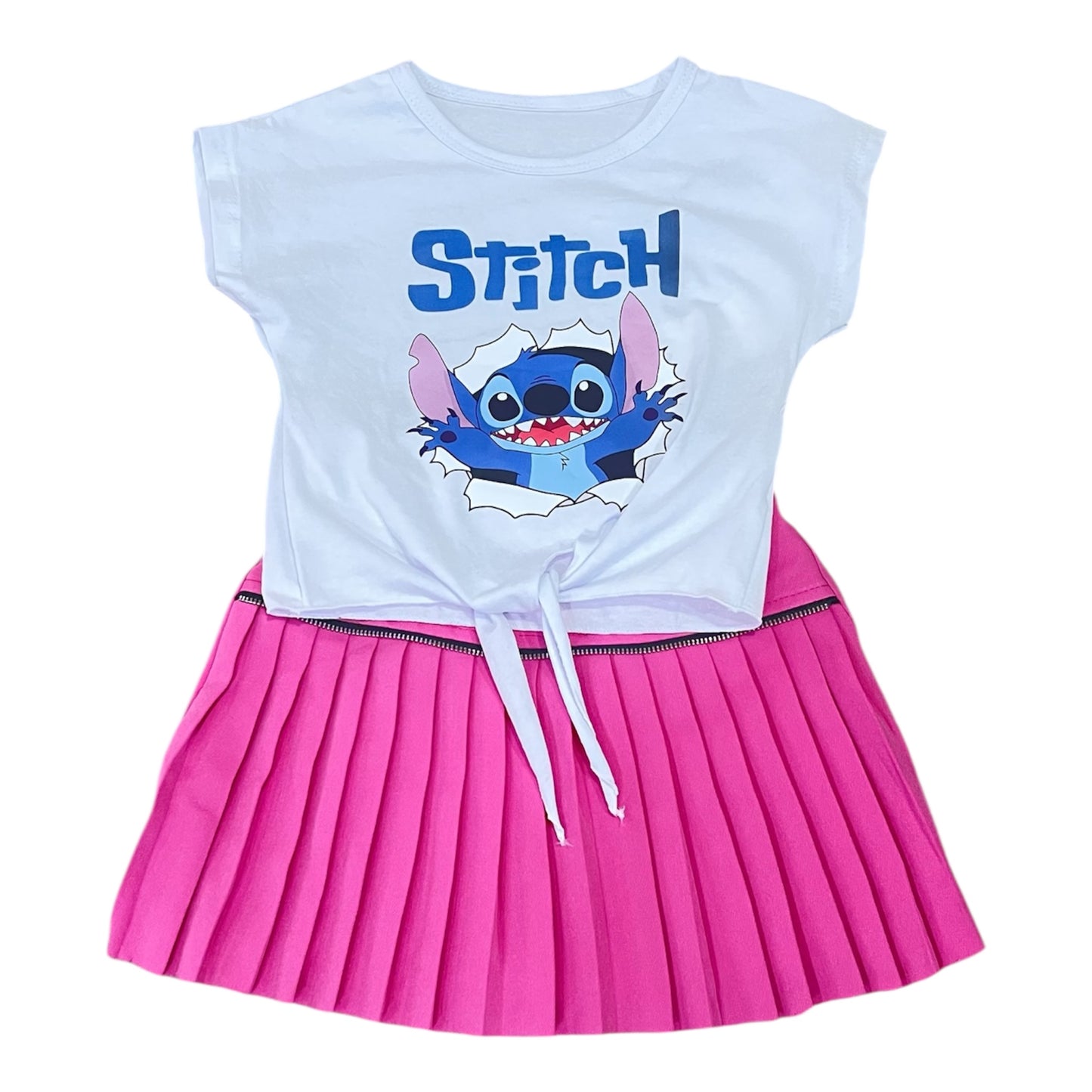 Conjunto niña con camisa y falda en fucsia - Pronta Moda