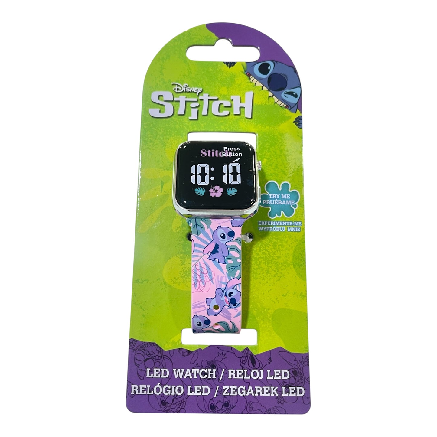 Reloj led digital rosa - Stitch Disney