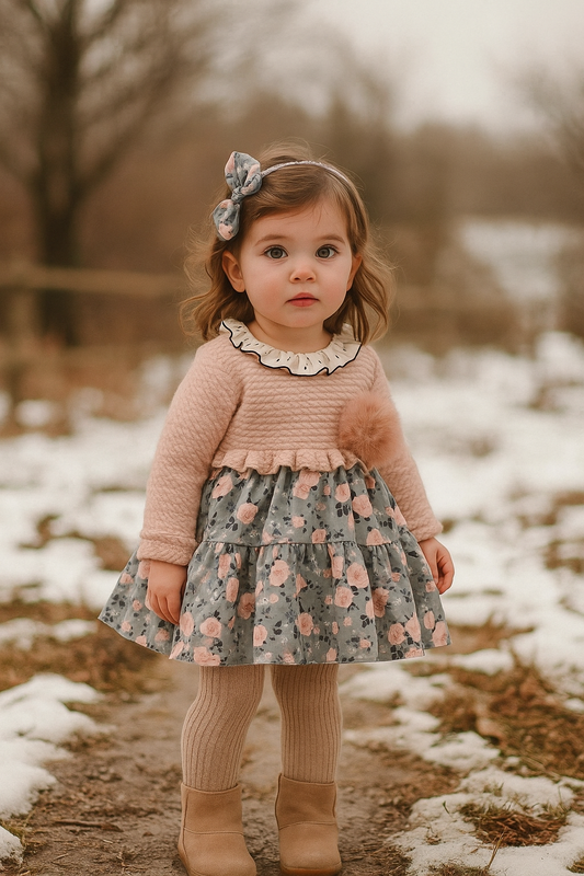 Vestido bebé niña estampado floral - Basmarti invierno 2022
