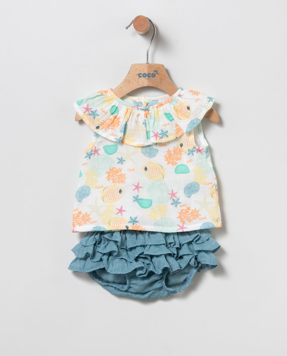 Bloomer + blusa de bebé - Coco Acqua - Frontal - Moda Infantil Chicle