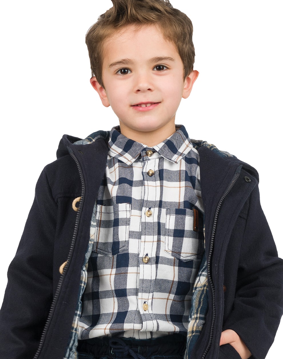 Camisa cuadros para niños - Energiers - Detalle 3 - Moda Infantil Chicle